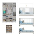 Ver imagem 5 de Quarto de Bebê Completo C/ Berço Americano 3 em 1 Colchão Doçura Multimóveis Mp4666 Branco/off