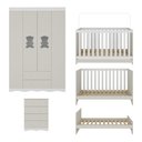 Ver mais imagens de Quarto de Bebê Completo C/ Berço Americano 3 em 1 Colchão Doçura Multimóveis Mp4666 Branco/off