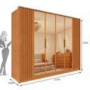 Ver imagem 6 de Guarda Roupa Casal Ripado 6 Portas 6 Gavetas 275cm com 4 Portas Reflecta com LED