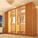 Ver imagem 3 de Guarda Roupa Casal Ripado 6 Portas 6 Gavetas 275cm com 4 Portas Reflecta com LED