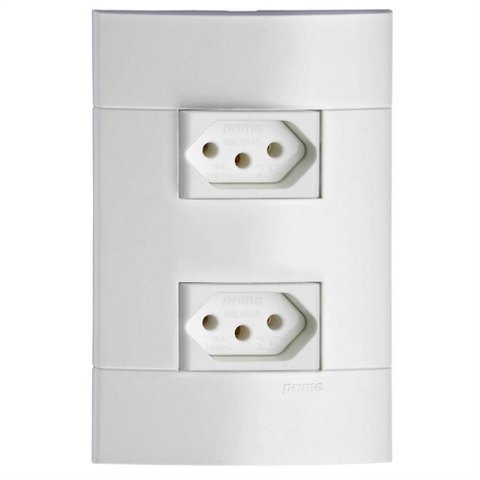Conjunto 2 Tomadas 2 Pinos + Terra Lunare 10 Amperes 250 Volts Branco - Prm4424721 - Schneider