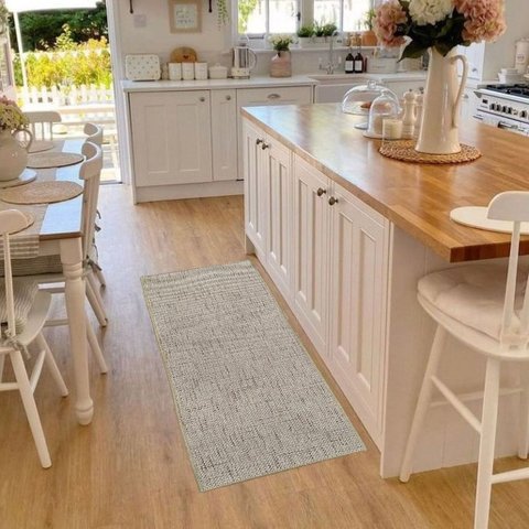 Tapete Passadeira Sisal Sintético Natural 180x45cm - Antiderrapante