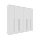 Ver imagem 4 de Conjunto Guarda Roupa Casal 6 Portas 8 Gavetas Puxador MDF Portugal e Cama Casal Monaco Branco/Neve