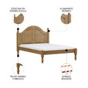 Ver imagem 3 de Cama Casal 140cm com Cabeceira Pé Madeira Eduarda Freijó F07 - Mpozenato
