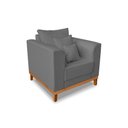 Ver imagem 5 de Kit Sofá 3 Lugares e 2 Poltronas Beny Viena Com Base de Madeira Linho Grafite - Madeira Prima Deccor