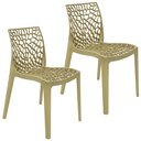 Ver imagem 1 de Kit 2 Cadeiras Gruvyer Design Cozinha Sala de Estar Jantar - Bege