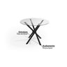 Mesa de Jantar 4 Lugares Redonda Tampo de Vidro Tubular Volga  - 2
