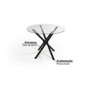 Ver imagem 2 de Mesa de Jantar 4 Lugares Redonda Tampo de Vidro Tubular Volga