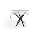 Ver imagem 3 de Mesa de Jantar 4 Lugares Redonda Tampo de Vidro Tubular Volga