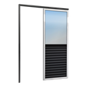 Ver imagem 1 de Porta Correr Susp.Meia Veneziana Meia Vidro Esq L.25 Mix Preta 210x100 Brimak