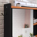 Ver imagem 5 de Armário Aéreo Espelheira Armarinho para Banheiro com Espelho Genova - Preto/cinamomo - Lojas Rpm