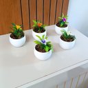 Ver imagem 3 de Kit 5 Vasos Decorativos Redondos com Hortênsias