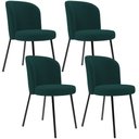Ver imagem 1 de Kit 4 Cadeiras Sala de Jantar Estofada Gavi L02 Bouclê Verde - Lyam Decor
