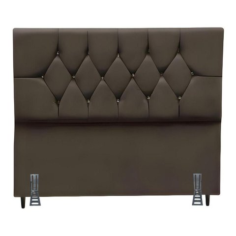 Cabeceira para Cama Casal Queen 160 Cm Rafaela e Frame Suede Marrom