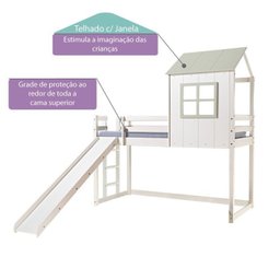 Cama Alta Infantil Cabana Family com Escorregador Casatema - 4
