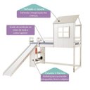 Ver imagem 4 de Cama Alta Infantil Cabana Family com Escorregador e Estante Casatema MadeiraOriginals