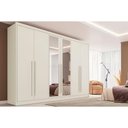 Ver imagem 1 de Guarda Roupa Casal 6 Portas (2 C/ Espelho) e 6 Gavetas Valencia Off White - Europa