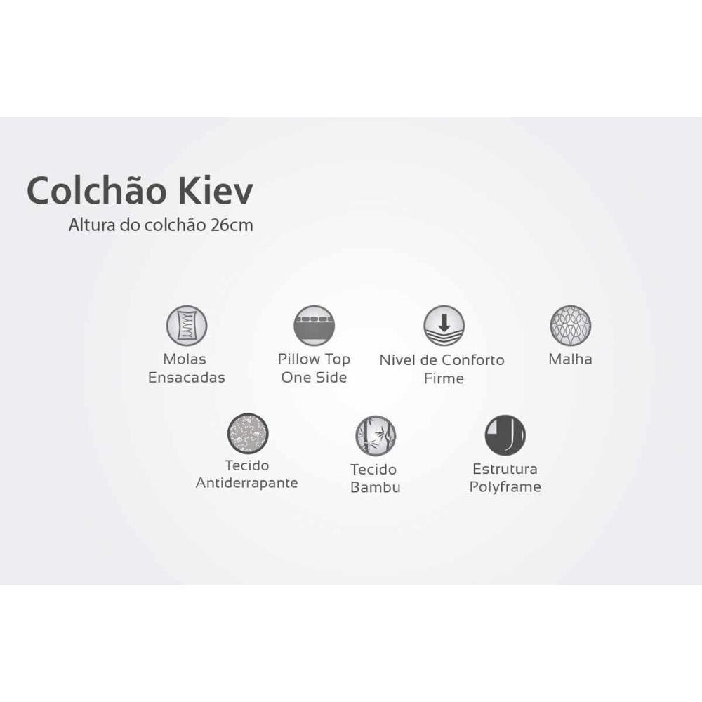 Conjunto Box Baú Queen: Colchão Molas Herval Masterpocket Ensacadas Kiev + Base Crc Courano Clean( - 5