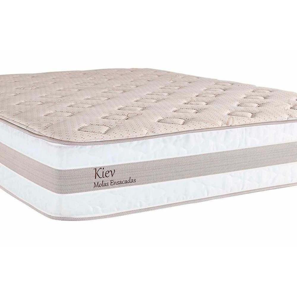 Conjunto Box Baú Queen: Colchão Molas Herval Masterpocket Ensacadas Kiev + Base Crc Courano Clean( - 4