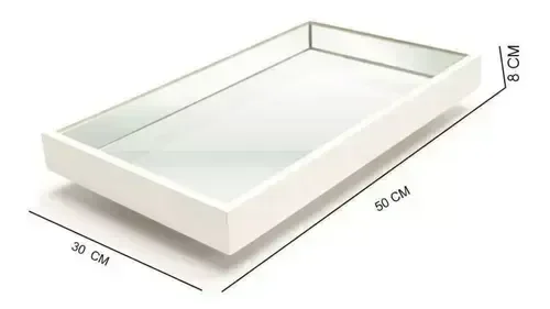 Ver imagem 4 de Bandeja Espelhada Decorativa Salar Cozinha Cantinho do Café Espelhada 50cm por 30cm Off White