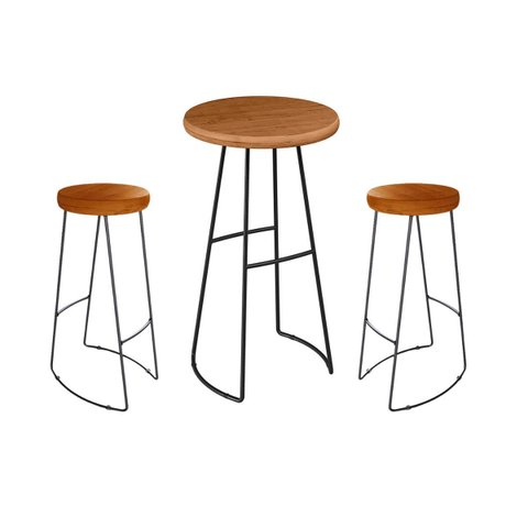 Jogo Mesa Bistrô 2 Banquetas Alta Bar Cozinha Balcão - ÉdeCasaMóveis                                                                           