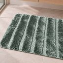 Ver imagem 2 de Tapete Piso de Banheiro Europeu 1 Peça Antiderrapante Macio Fácil de Lavar Verde