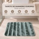Ver imagem 5 de Tapete Piso de Banheiro Europeu 1 Peça Antiderrapante Macio Fácil de Lavar Verde