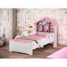 Cama Casinha Solteiro Rainha Planet Baby Cor: Branco E Rosa - 1