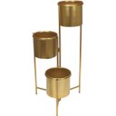 Ver imagem 1 de Cachepô de Metal Dourado 66x33x33cm Vaso Plantas Jardim Sala Suculenta Flores