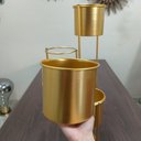 Ver imagem 6 de Cachepô de Metal Dourado 66x33x33cm Vaso Plantas Jardim Sala Suculenta Flores