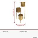 Ver mais imagens de Cachepô de Metal Dourado 66x33x33cm Vaso Plantas Jardim Sala Suculenta Flores