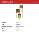 Ver imagem 7 de Cachepô de Metal Dourado 66x33x33cm Vaso Plantas Jardim Sala Suculenta Flores
