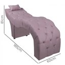 Ver imagem 4 de Maca Estofada para Clínica de Estética Facial com Capitonê Andressa Lilas Veludo Speciale Home