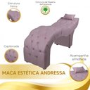 Ver imagem 3 de Maca Estofada para Clínica de Estética Facial com Capitonê Andressa Lilas Veludo Speciale Home