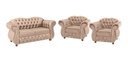 Ver imagem 1 de Conjunto Chesterfield Merlo Namoradeira c/ 2 Poltronas - Veludo Rose / decoração, recepção, sala tv