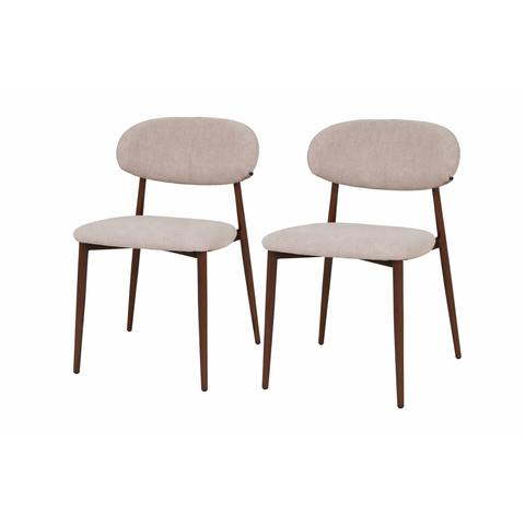 Kit 2cadeira Lucy com Estofado em Linho Nude e Estrutura Metálica para Ambientes Clássicos e Moderno
