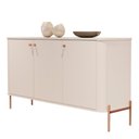 Ver imagem 1 de Buffet Aparador para Sala de Estar 3 Portas Pés em Aço - Off White Bronze