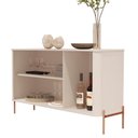 Ver imagem 4 de Buffet Aparador para Sala de Estar 3 Portas Pés em Aço - Off White Bronze