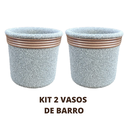 Ver imagem 2 de Kit Vaso de Barro Areia Terrilho 16cm Cinza