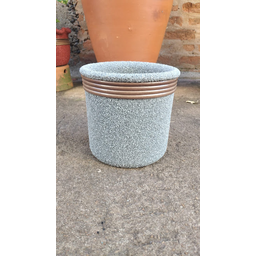 Kit Vaso de Barro Areia Terrilho 16cm Cinza - 4