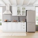 Ver imagem 1 de Cozinha Compacta Apê 280cm para Cooktop com Aéreo de Vidro 8 Portas 3 Gavetas Americana Henn
