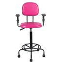 Ver imagem 1 de Cadeira Caixa Alta L Duplo Braço Base Semi Corano Pink