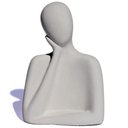 Ver imagem 1 de Estátua Artesanal Família Pai 9 Cm em Cimento Cinza