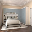 Ver imagem 1 de Quarto Modulado Casal de Canto 5 Peças 9 Portas 4 Gavetas Alpes Luciane