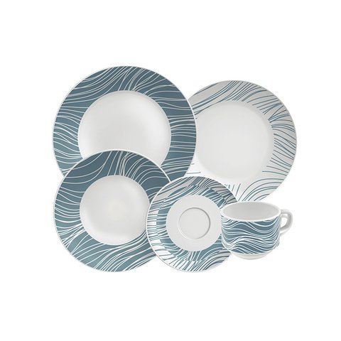 Aparelho De Jantar Porcelana Decorada 20 Peças Clarice Tramontina 96011/787