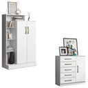 Ver imagem 1 de Cômoda Sapateira Milão 2014145 e Armário Multiuso Florença 2000199 Branco Tx - Aramóveis