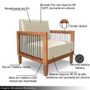 Ver imagem 5 de Conjunto Poltrona e Namoradeira Sala de Estar Pés Madeira Maciça Corda Náutica Preta 160cm Manila Pu