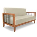 Ver imagem 2 de Conjunto Poltrona e Namoradeira Sala de Estar Pés Madeira Maciça Corda Náutica Preta 160cm Manila Pu