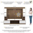 Ver imagem 6 de Estante Com Suporte Tv 65" Prateleiras C/ Espelho Oslo Multimóveis V3385 Madeirado/Branco
