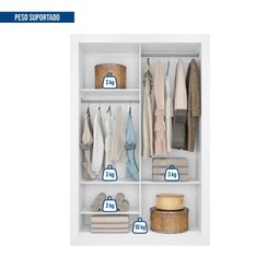 Guarda Roupas Solteiro com Espelho 2 Portas Quito Espresso Móveis - 6 Guarda Roupas Solteiro com Espelho 2 Portas Quito Espresso Móveis - 6